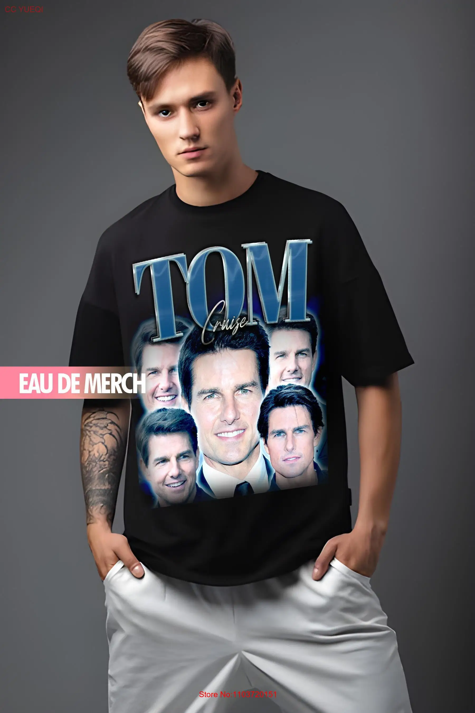 TOM CRUISE TEES Винтажная футболка 90-х Tribute Merch Retro Homage Fan с длинными или короткими