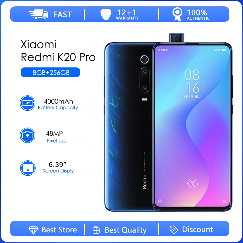 

Original Xiaomi Redmi K20 Pro / MI9T Octa-core 2 Sim 8GB RAM 256GB ROM 48MP 6.39'' 4000mAh Fingerprint Full screen Smartphone