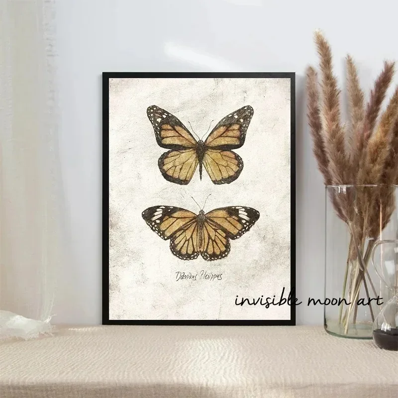 Классический стиль Danaus Plexippus бабочка и насекомое художественный принт на холсте