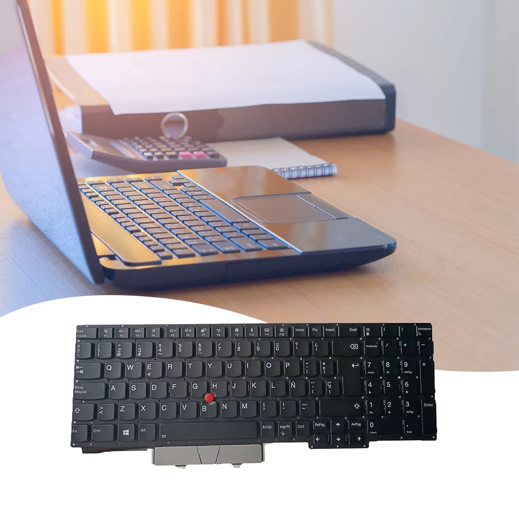 

Keyboard Pointer Backlit Dust-proof Input Device Notebook Anti-slide Key Board Replacement for Thinkpad E15 GEN 1
