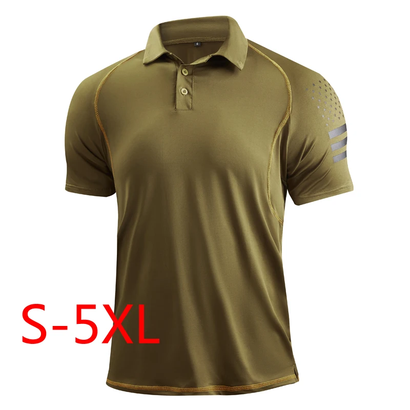 

Summer Tactical Combat Shirt Men Polyester Mens Polo Shirts Short Sleeve Golf Shirts for Men Outdoor T Shirt Man Running Jogging