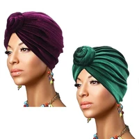 winter velvet turban cap full cover headscarf pleuche muslim hijab hats indian design amira islamic scarf bonnet