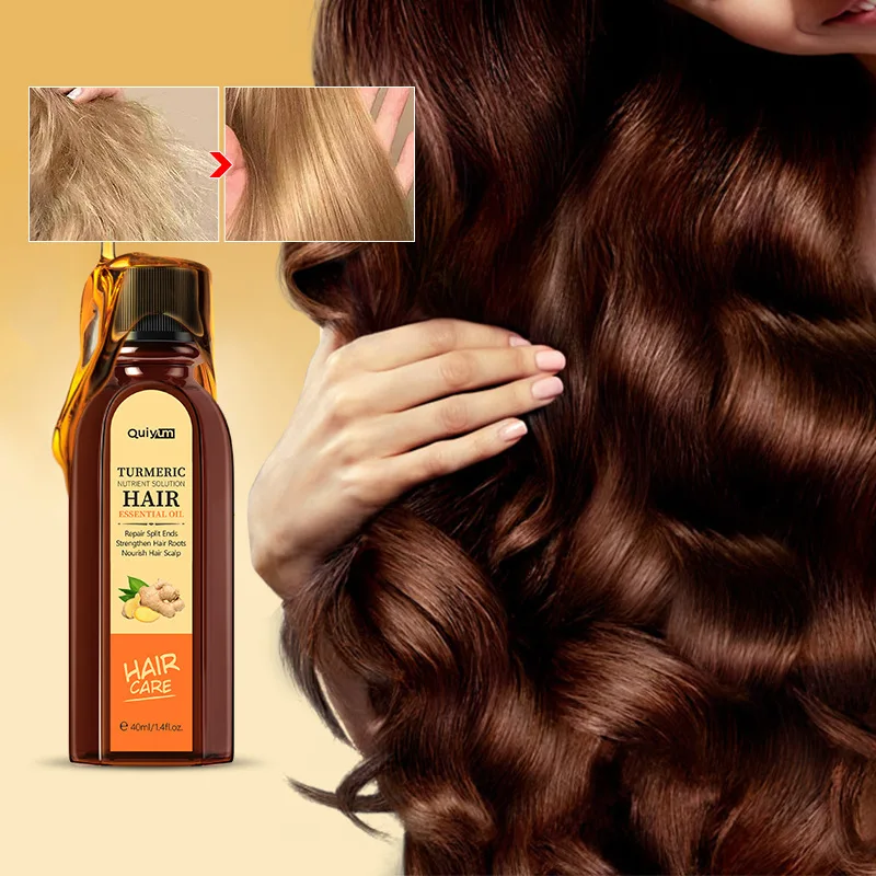 

QUIYUM Turmeric Nutrient Solution Hair Essential Oil Nourish Hair Scalp for Dry Hair Strengthen Hair Roots Hair Care Product 40g