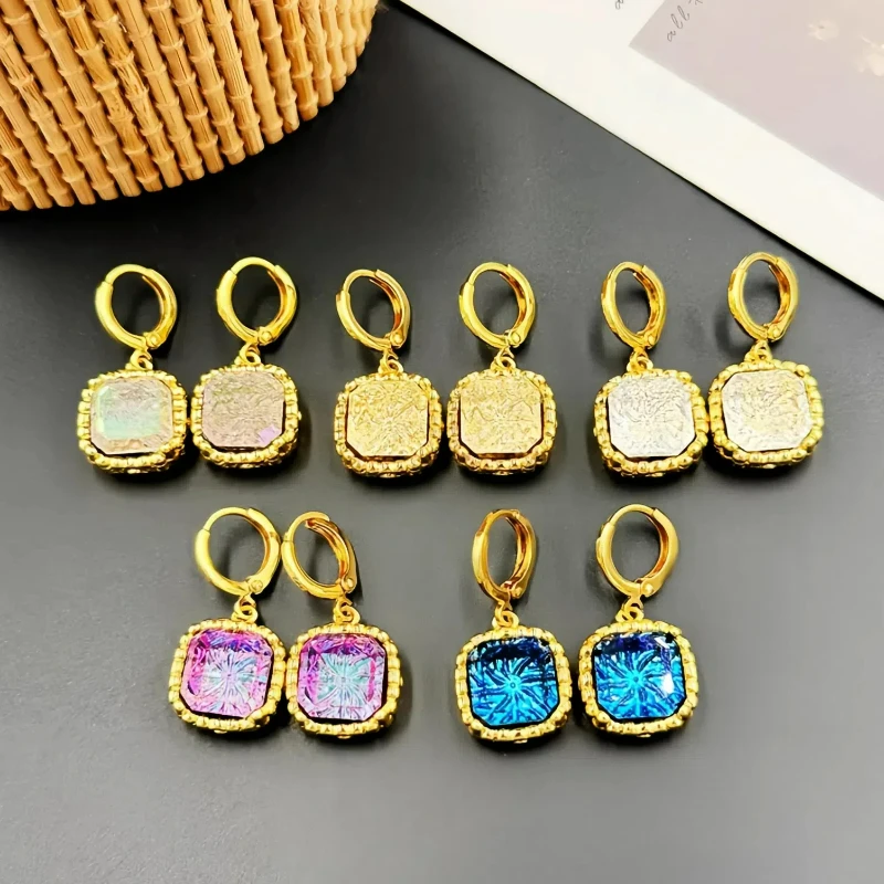 Модные сказочные стильные осенне-зимние серьги Роскошные позолоченные