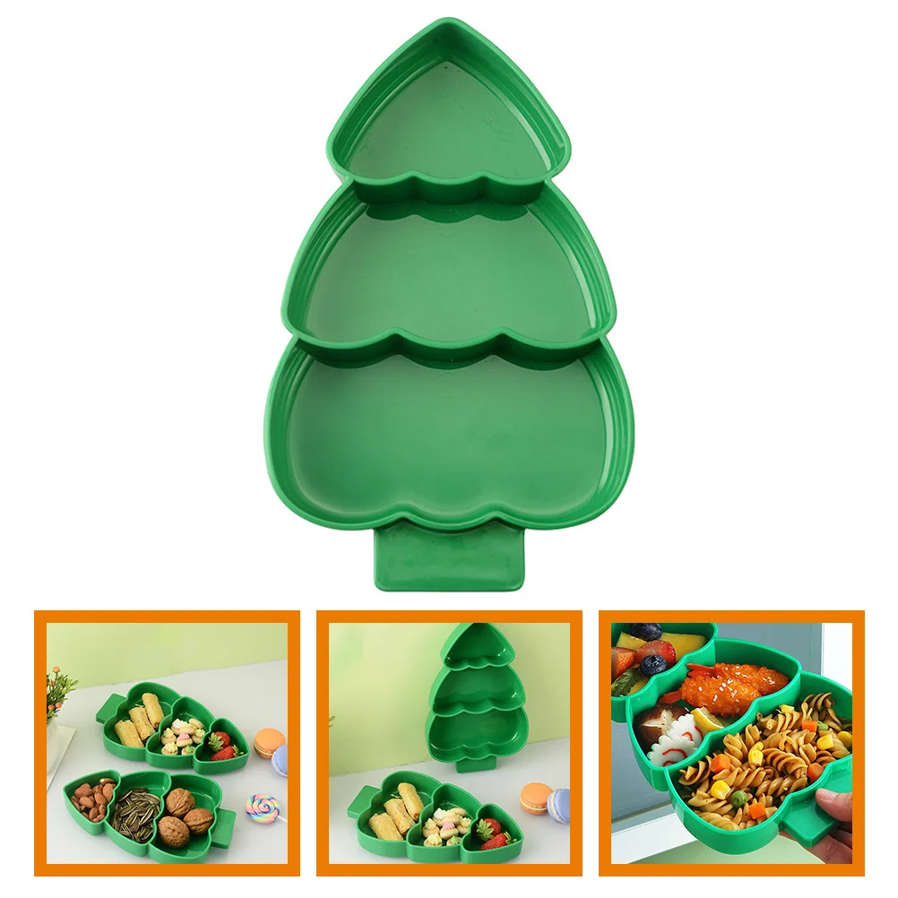 

Reusable Plastic Snack Tray Christmas Tree Candy Tray Multi-function Dry Fruit Tray Snack Supply