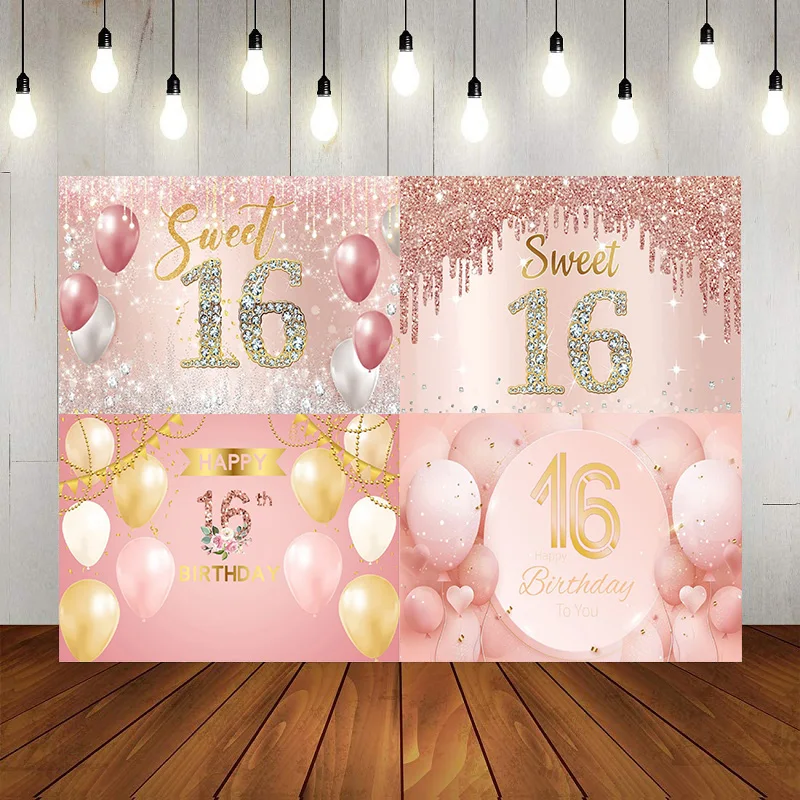 

Фон для фотографий с надписью «Happy 16th Birthday»