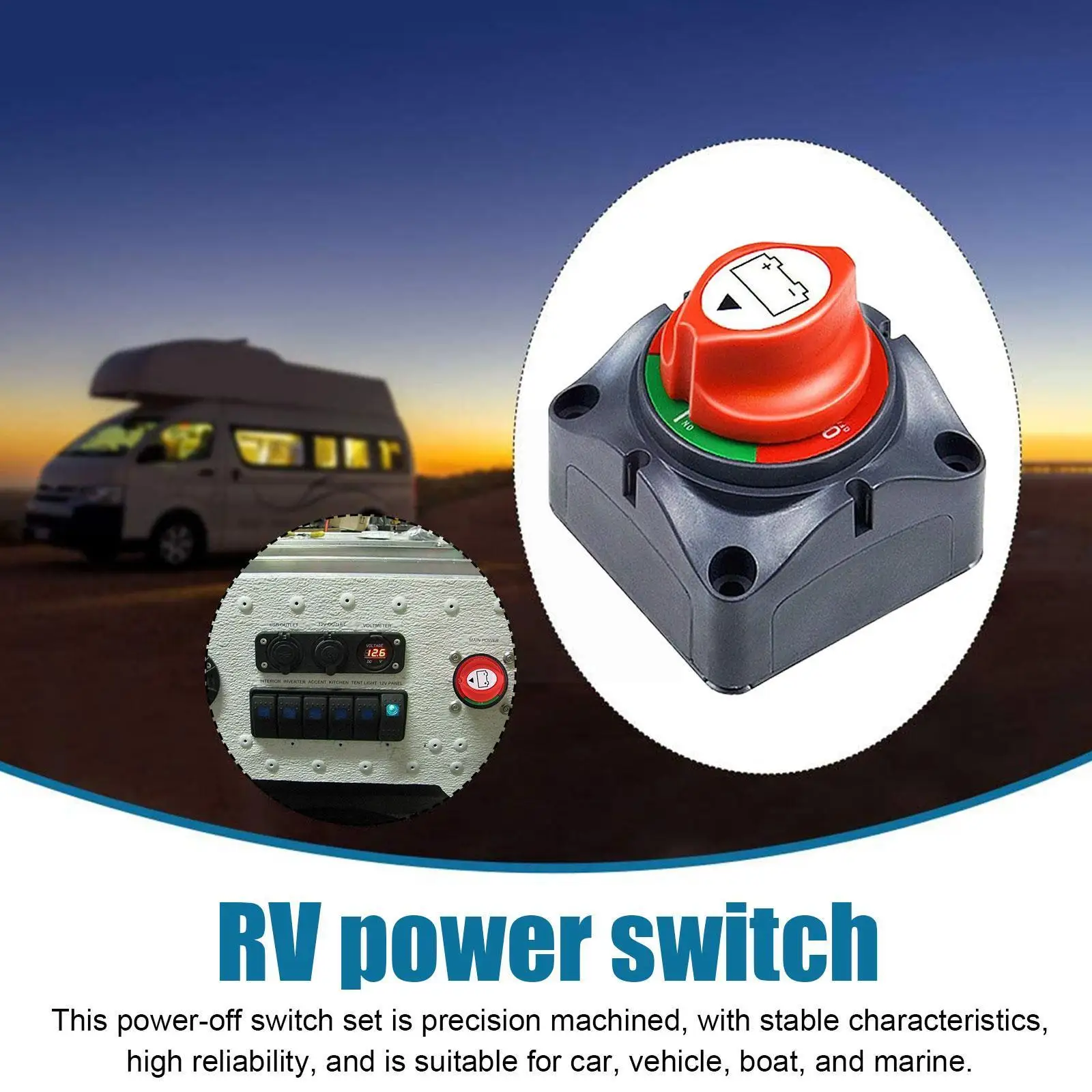 

300A Car Battery Rotary Disconnect Switch Safe Cut Boat Motorcycle Truck Isolator RV Marine Power Disconnecter Off V7J4