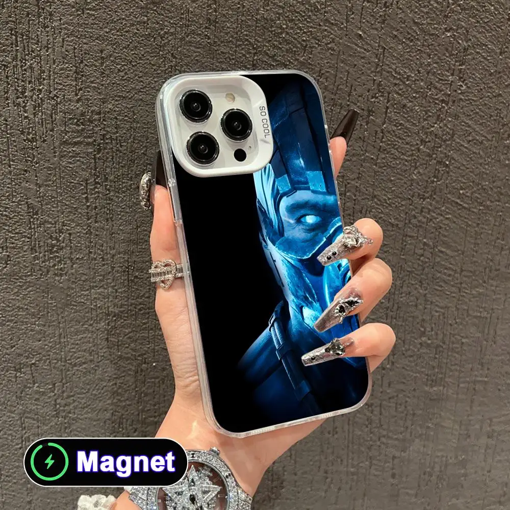 Фото Чехол для телефона Mortal Kombat Sub Zero для iPhone 17 16 15 14 13 12 11 X XR XS Air Pro Max Plus, цветной, серебристый, с магнитом №3