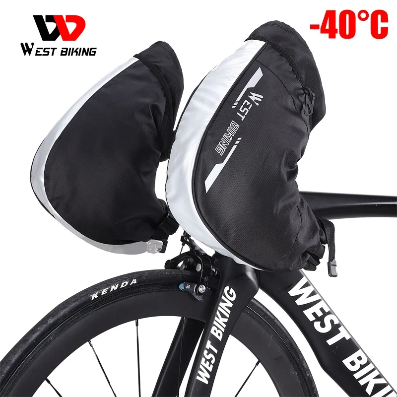 

WEST BIKING Bar Mitts Snowmobile/ATV/Dirt Bike Mitts Cycling Thermal Fleece Lining MTB Handlebar Windproof Winter Gloves Mittens