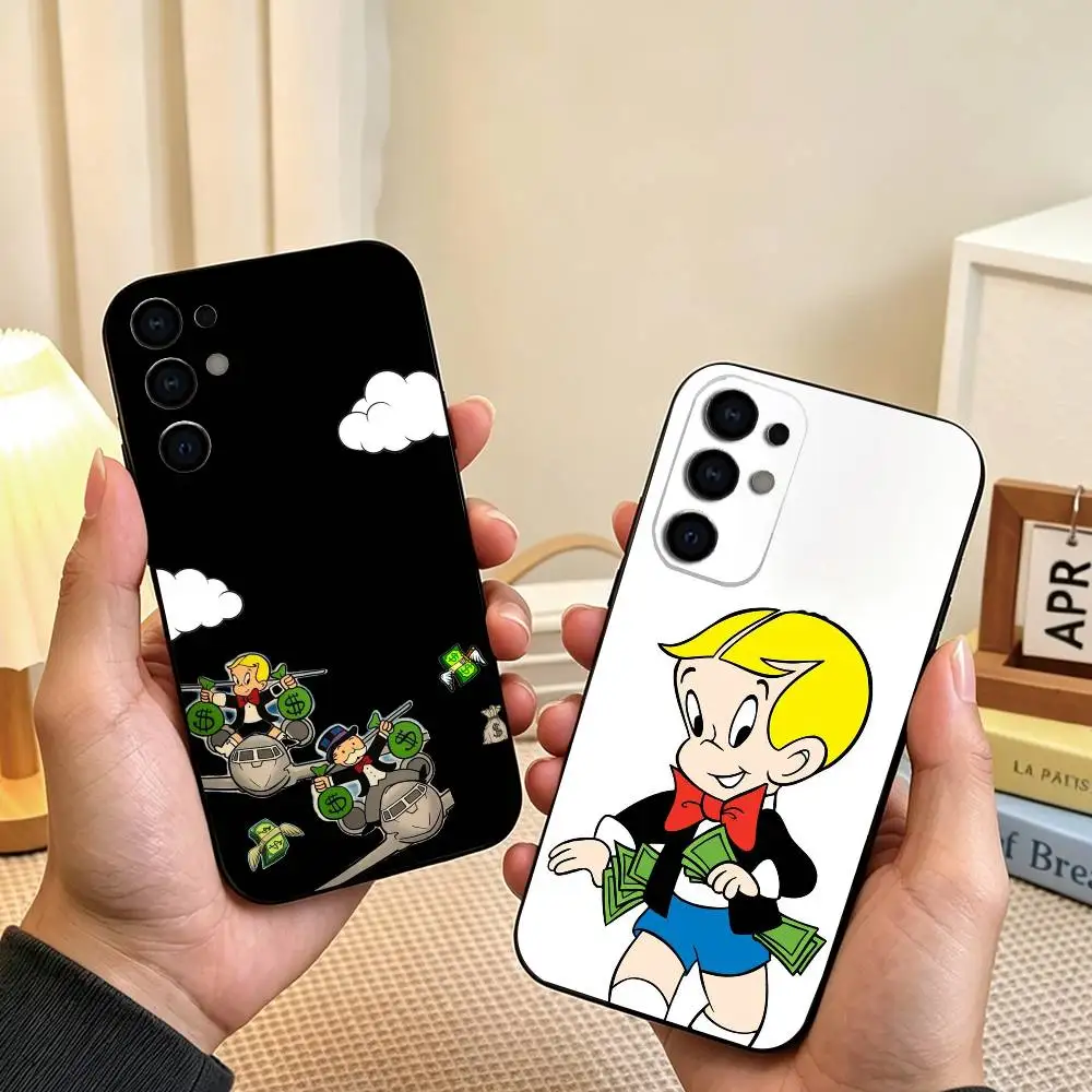 Фото Чехол для телефона с изображением мультяшного персонажа R-Richie Rich для Samsung S26, S25, S24, S23, S22, S21, S30, Ultra, Plus, Fe, Lite, Note, 10, черный чехол в подарок. №1