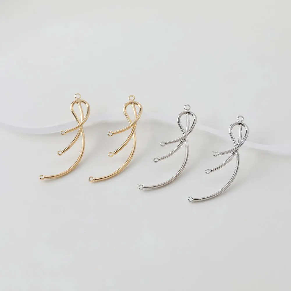 Необычные дизайнерские серьги-подвески с линиями 2 шт. 12*37 мм латунные аксессуары