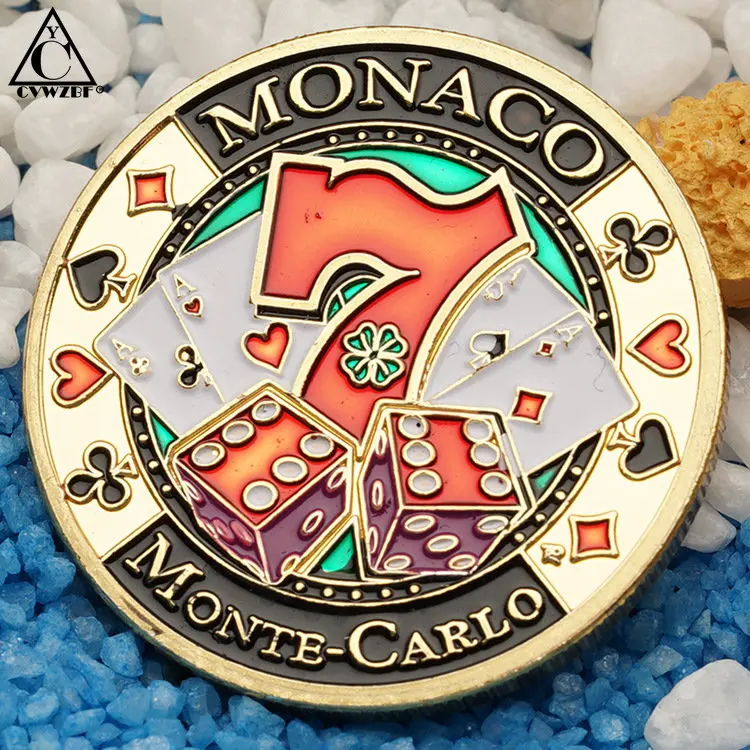 

Новое казино Монако удачи чип вызов монета стремление металлическая покерная чип счастливая монета позолоченная сувенирная коллекция под...