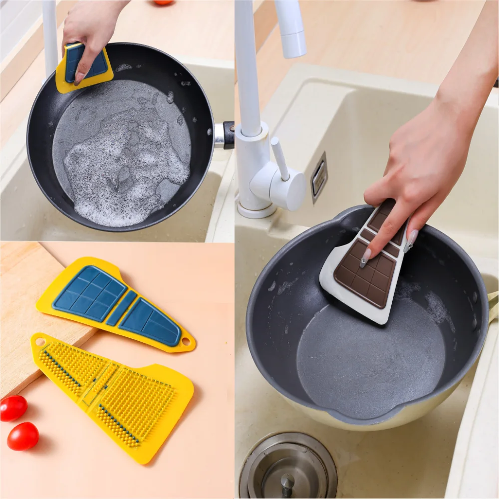 

Creative Multifunctional Cleaning Brush Kitchen Fruit Vegetable Cleaning Brush Flexible Wiper Plate Gap Wiper Household Cleaner