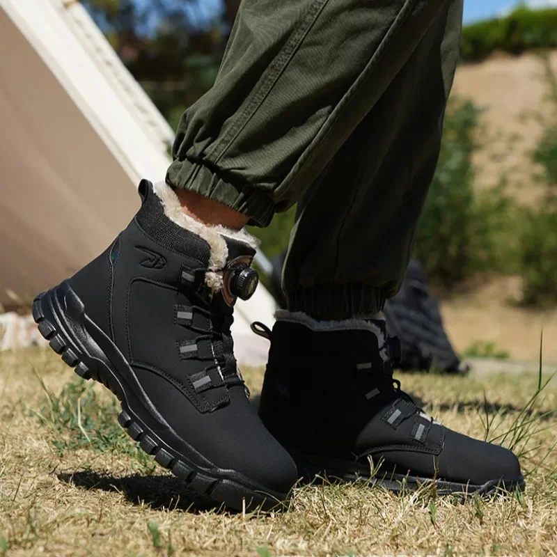 Мужская рабочая защитная обувь высокого качества с вращающейся кнопкой