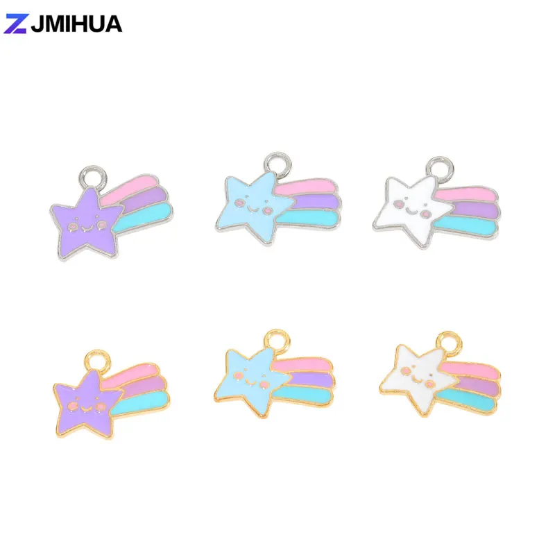 

15PCS Cute Rainbow Star Charms Pendants Supplies For Handmade Earrings Necklaces Bracelets DIY Jewelry Making Accessories