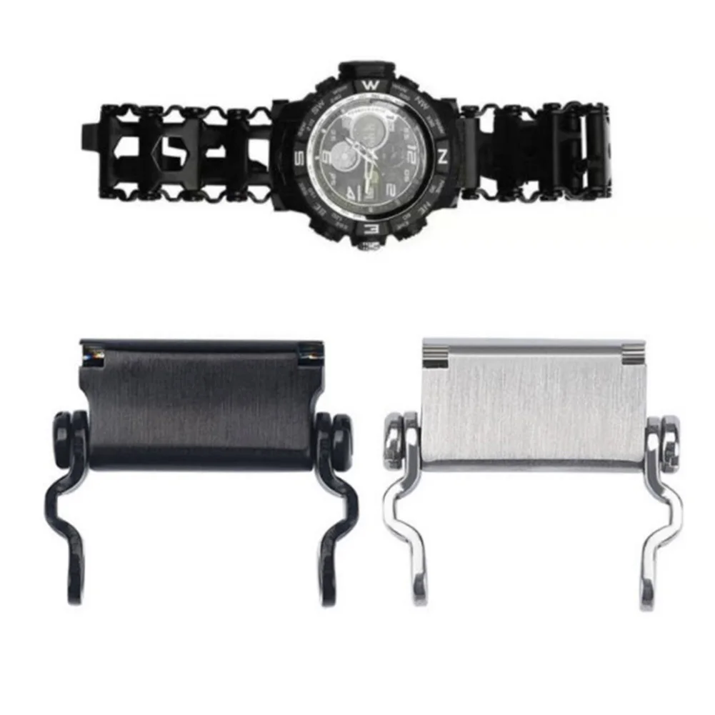 2pcs Watch Adapter Accessories For Tread Bracelet Part 14-24mm or 1pc 29 in 1 Multi-Tool Outdoor Pocket Bracelet Camping Fishing images - 6