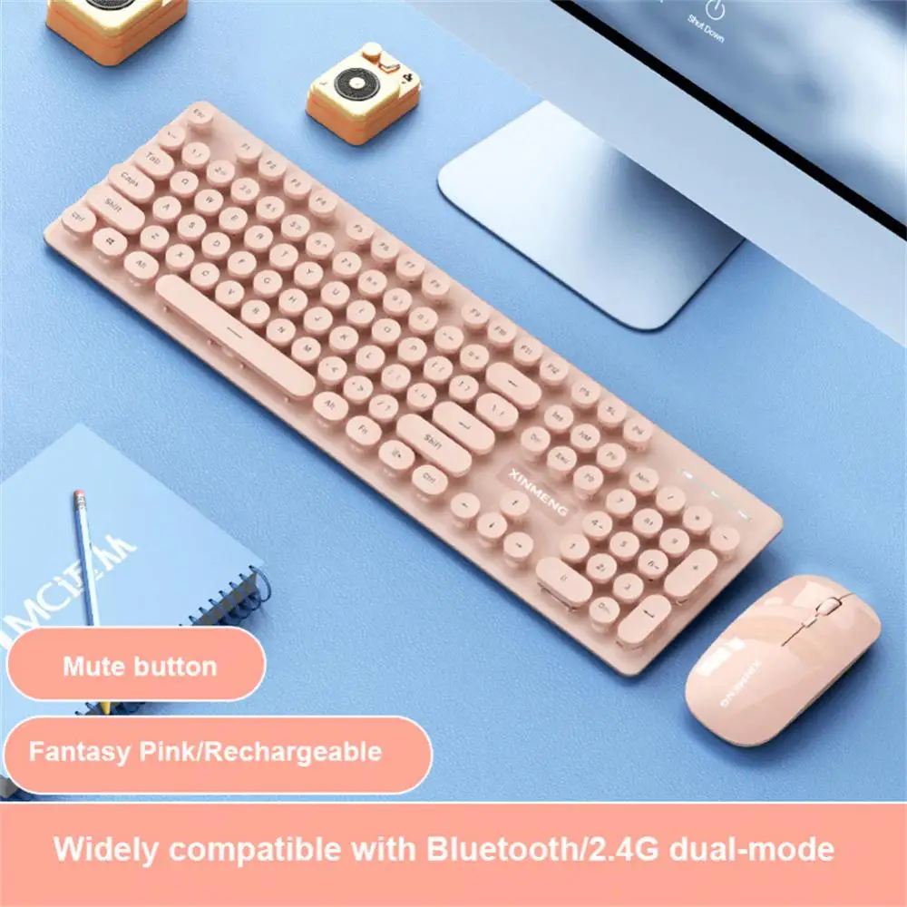 

Xinmeng N520 Rechargeable Wireless Keyboard and Mouse Set Low Noise Ergonomics 2.4G/ Bluetooth-compatible Dual mode keyboard