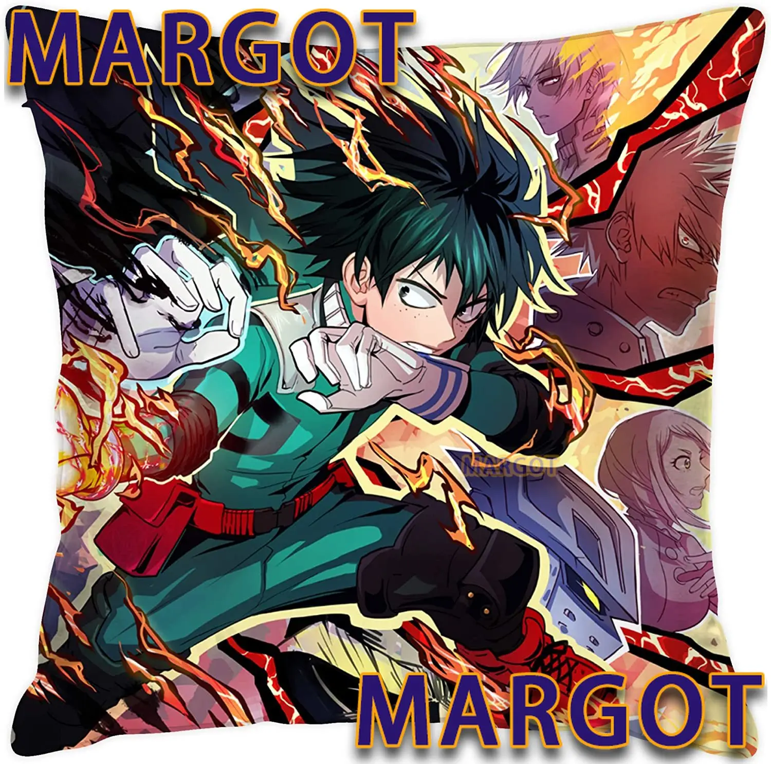 

My Hero Academia Deku VS Shigaraki Pillow Cover Cool Anime Square Throw Pillowcase for Boys Girls Bed Room gift for anime lover