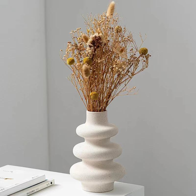 

2022 круглая керамическая ваза в форме алмаза, симпатичная INS Простая Современная матовая посуда для цветов, сетчатая красная домашняя декора...