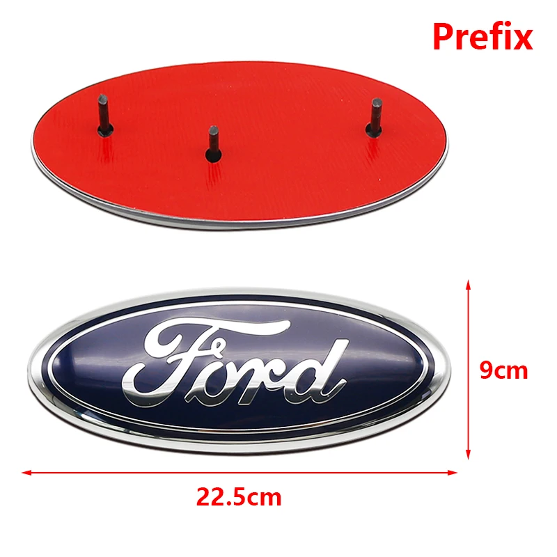 

17,5X7,2 см 22,5X9 см ABS эмблема багажника автомобиля передняя крышка значок наклейка для Ford Fiesta Focus Kuga Transit Ecosport Ranger Mondeo