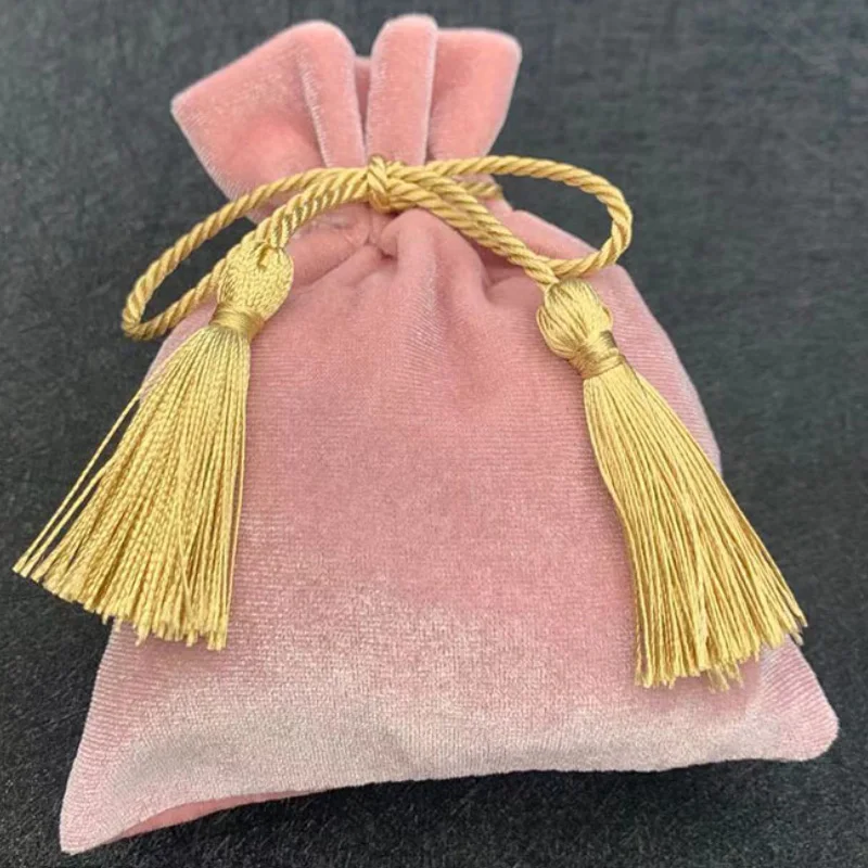 

Pink Velvet Gift Bags Tassel Flannel Packaing Sack 3x4inch 4X6inch 5x7in Pack of 50 Jewelry Drawstring Pouches