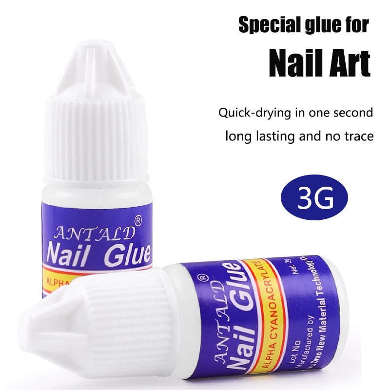 

5pcs 3g Fast drying nail art glue tips glitter UV acrylic rhinestones decorations nail glue false tip multipurpose manicure tool