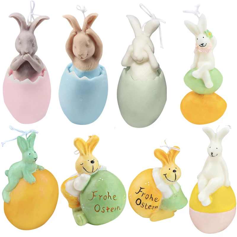 

Cute Easter Bunny Silicone Candle Mold DIY Rabbit Animals Candle Making Soap Beeswax Clay Resin Mold Gift Art Craft Home Decor