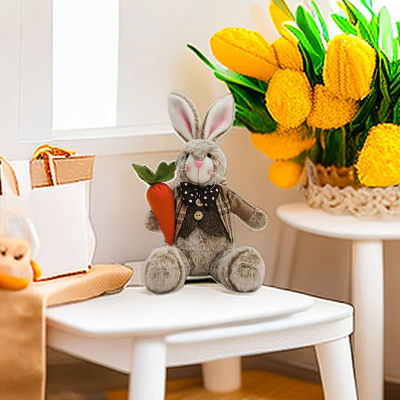 Пасхальные украшения в виде кролика милые плюшевые коллекционные фигурки для