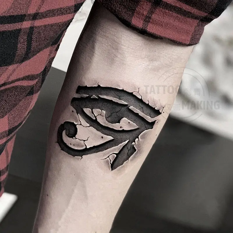 2 Pieces Dark God Eye Symbol Arm 3D Waterproof Long Lasting Female Male Fake Temporary Tattoo Sticker