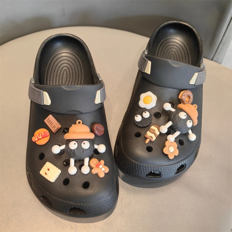 Новинка 2024 черно-белый контрастный угольный шар комплект обуви с отверстием для