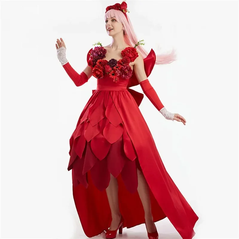 Ryuu to Sobakasu no Hime/Belle красное платье Косплей Костюм Хэллоуин маскарадный наряд
