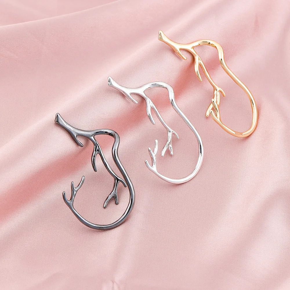 

1 PC Unique Design Vintage Punk Geometric Ear Cuffs Antler Shape Ear Cuff No Piercing Cartilage Clip Earring for Women Jewelry