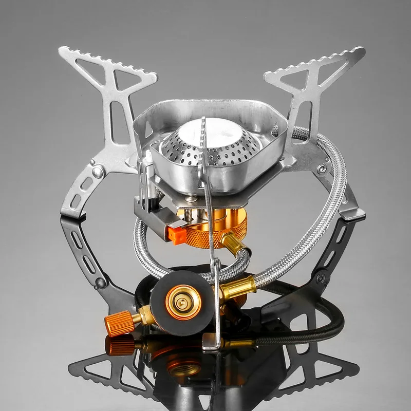 

HDIRXG Portable Outdoor Gas Stove Windproof Strong Fire Camping Cookware Survival Tourist Burner Camping Cooking Set Equipment