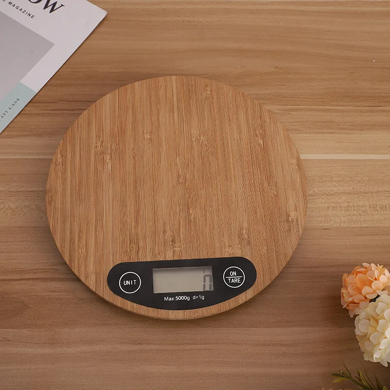 

Кухонные весы из бамбука со светодиодным дисплеем, деревянные кухонные весы, бытовые весы для кофе светодиодный Ной подсветкой, весы для выпечки, кухонные аксессуары