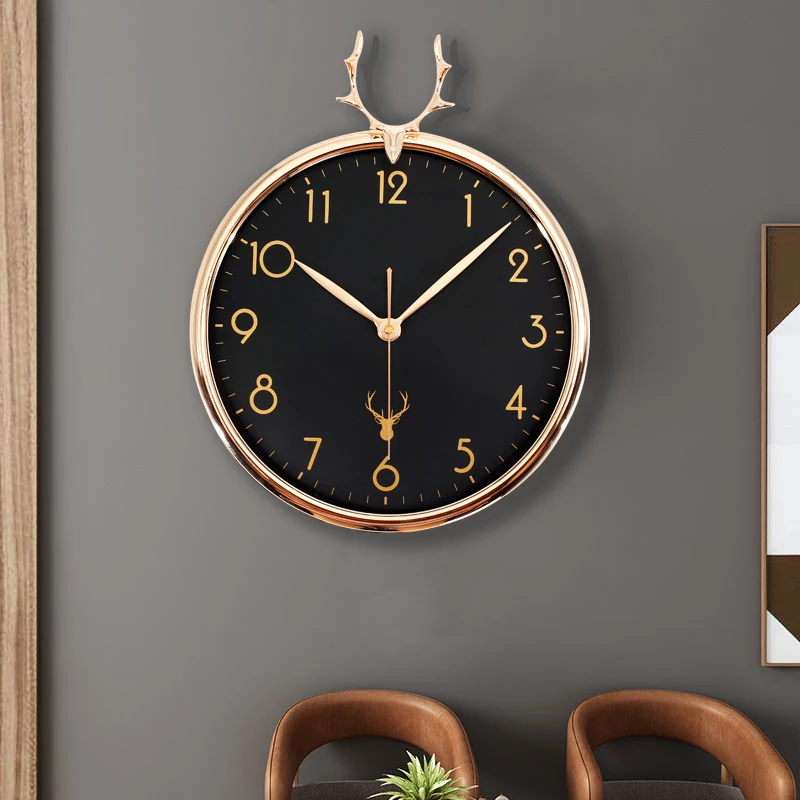 

Clocks Wall Home Decor Living Room Luxury Punch Free Mute Clock Simple Plastic Material Wall Stickers Clock for Living Room Deco