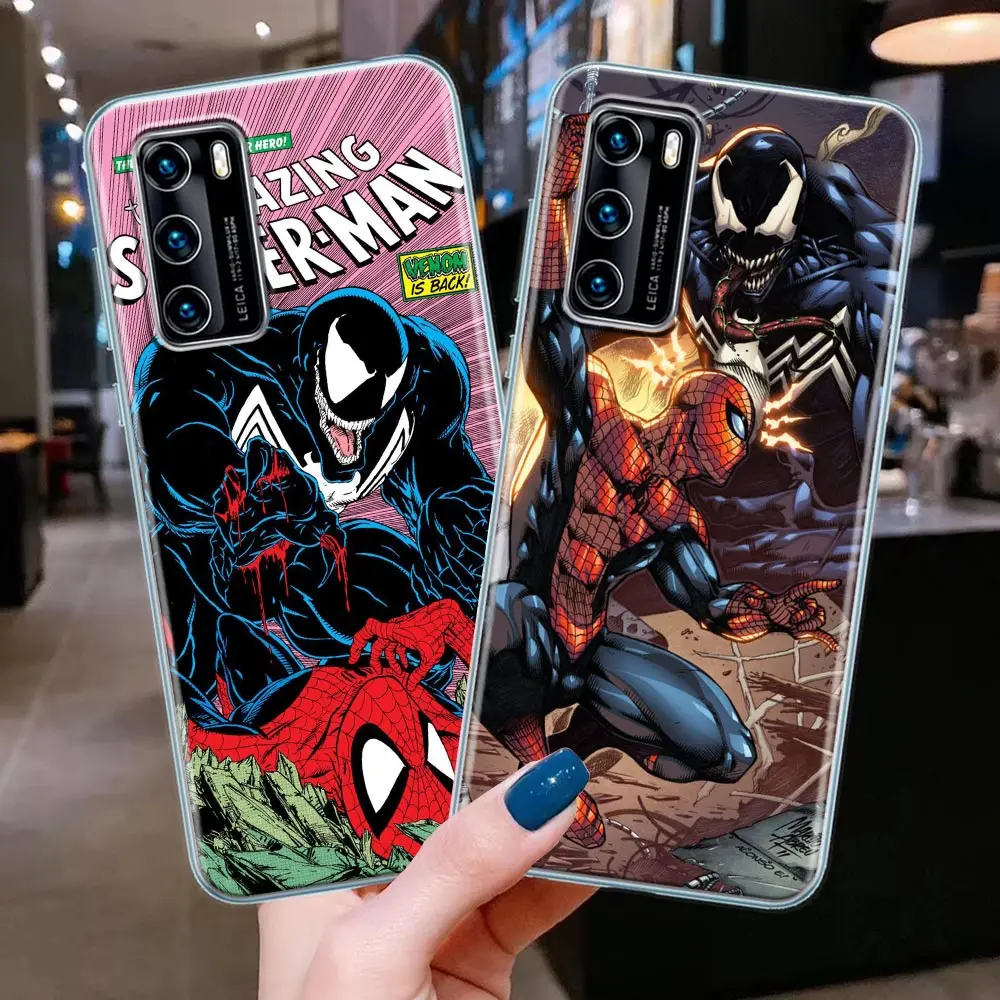 

Spider-Man Vs Venom Comics Marvel Clear Silicone Phone Case For Huawei P30 P40 P20 Lite P50 Pro P Smart 2019 Soft TPU Back Cover
