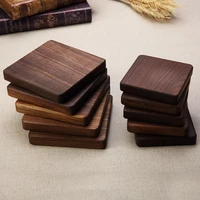 japan style natural wood thick heat resistant pad creative square tableware placemat wooden cup coasters potbowl mat coaster