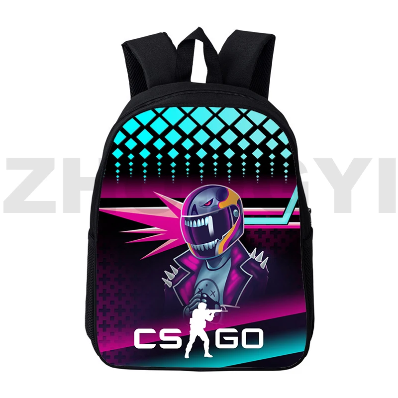 High Quality Assault Game CS GO 3D Backpacks 12/16 Inch Cartoon Rucksack Kindergarten CSGO School Back Pack for Boys Book Bags images - 6