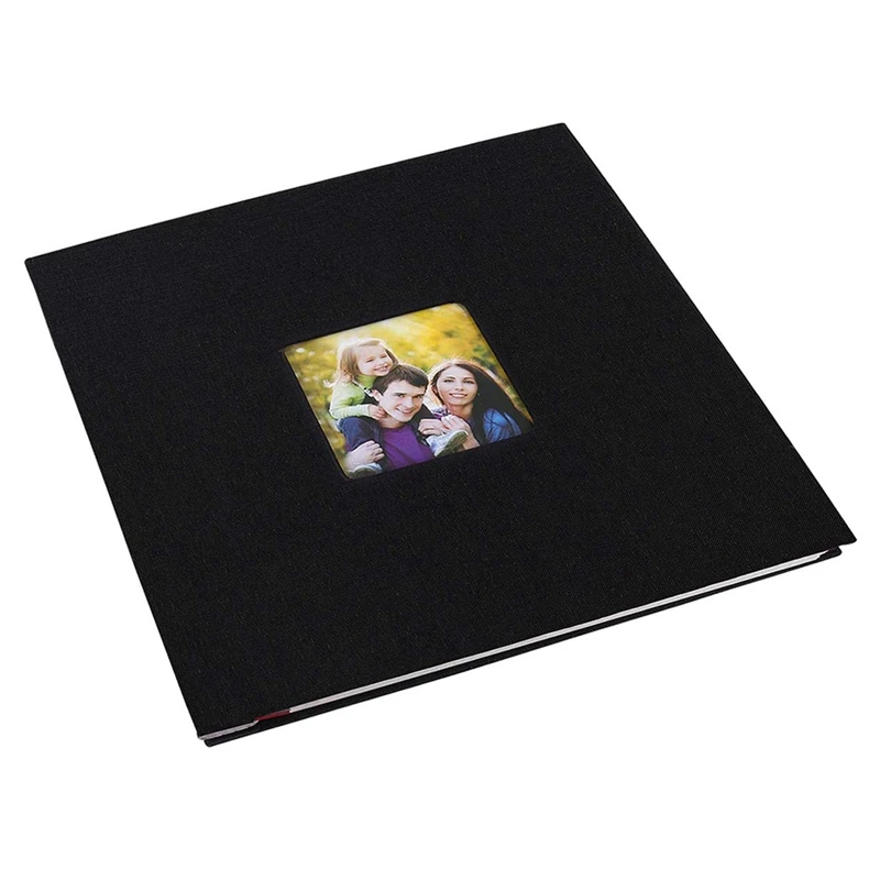 

2X фотоальбом самоклеящийся альбом для скрапбукинга для свадьбы/семьи/влюбленных льняной чехол «сделай сам» подарок на день Святого Валентина матери черный