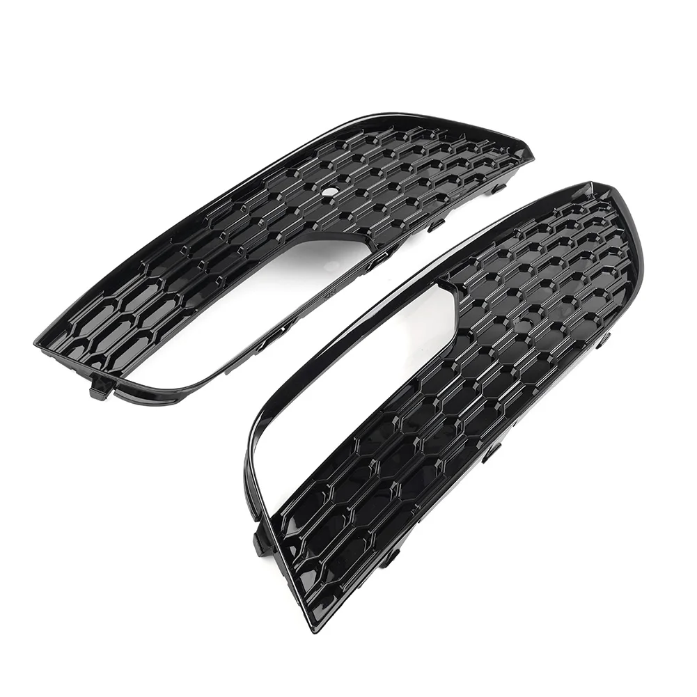1 Pair Car Imperforated Honeycomb Mesh Front Bumper Fog Light Lamp Frame Grill Lower Grille For Audi A3 2012 2013 2014 2015 2016