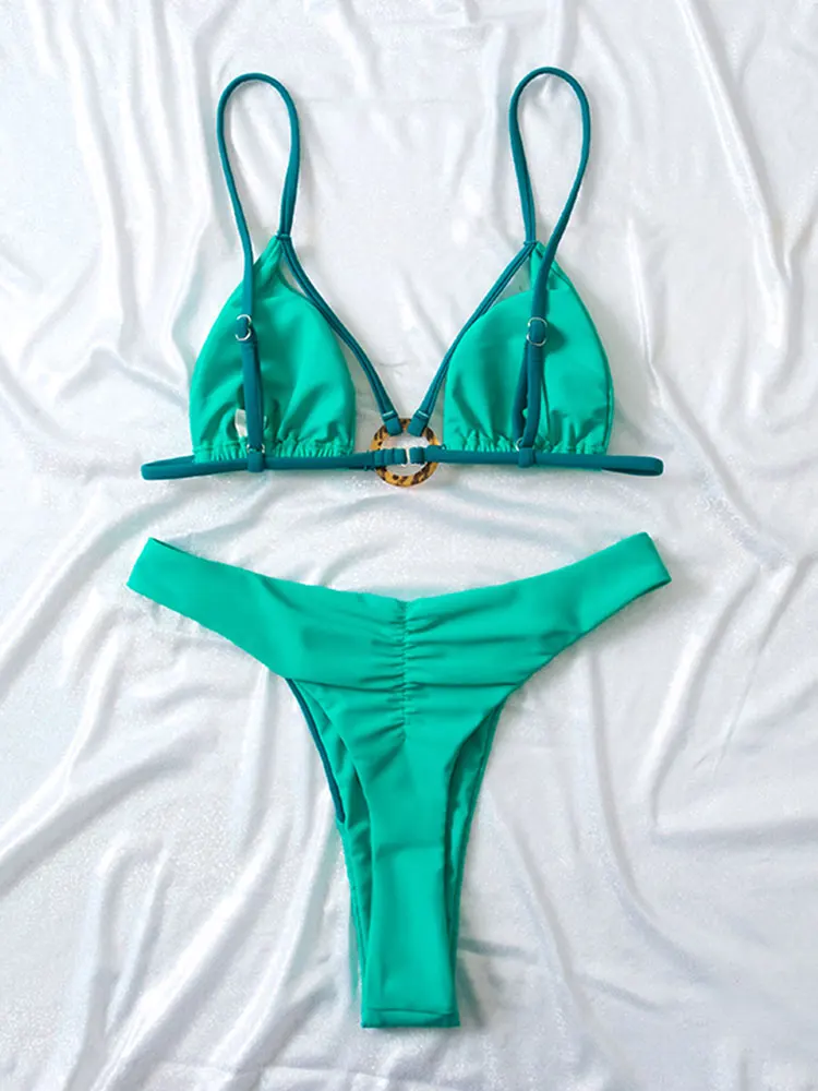 Бикини на шнурках 2024 женский купальник с вырезами в стиле пэчворк купальный