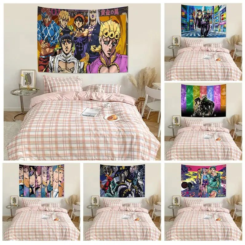 

JoJo's Bizarre Adventure JOJO Chart Tapestry Indian Buddha Wall Decoration Witchcraft Bohemian Hippie Cheap Hippie Wall Hanging
