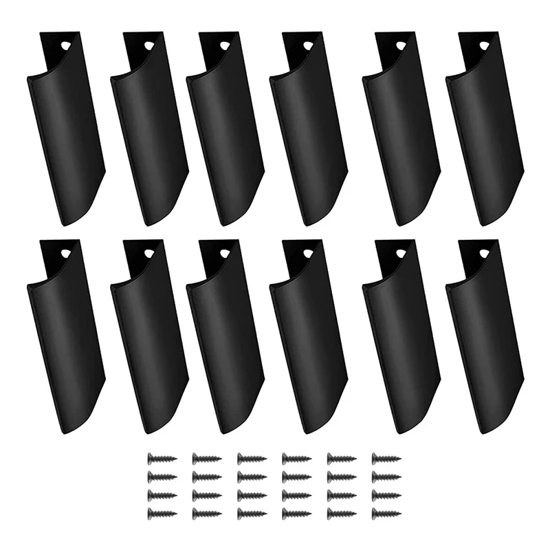 

Скрытые ручки для кухонного шкафа, ручка для шкафа с отверстием 64 мм, общая длина 80 мм, 12 упаковок