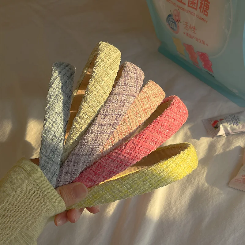 

1PCS Summer Wide-brimmed Fabric Headband Girls Fairy Headband Retro French Hong Kong Style Hairpin Temperament Simple Headwear