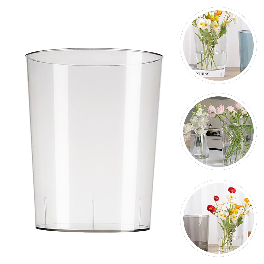 

Acrylic Bucket Flower Clear Ice Pot Transparent Vase Centerpiece Decorative Waste Wake Bin Shop Storage Pen