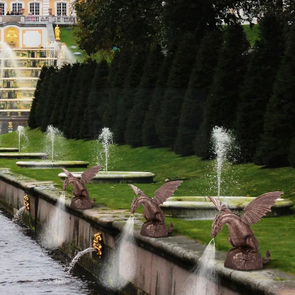 

Садовый водяной фонтан с распылителем воды, Статуя Дракона, бассейн, уличная скульптура, полимерный водный пейзаж, украшение, пруд, фонтан ...