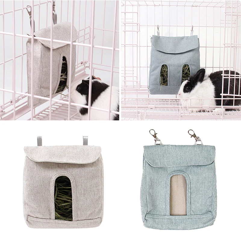 

Rabbit Feeding Bag With Hooks Pet Feeding Bag Hanging Pouch Feeding Dispenser Container Feeder Hay Bag For Rabbit Guinea Pig