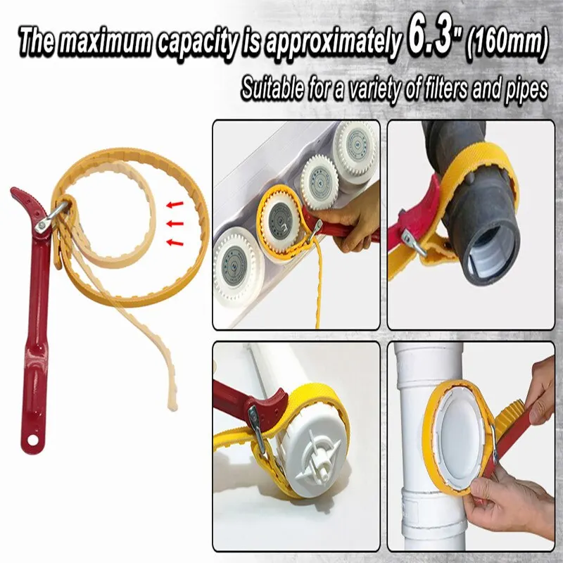 

Belt Wrench Oil filter puller Strap SpannerChain Jar Lids Cartridge Disassembly Tool Adjustable Strap Opener Plumbing Tool