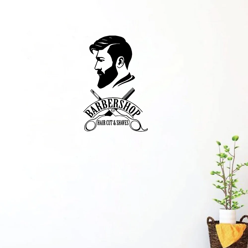 1 шт. виниловая настенная наклейка для парикмахерской из ПВХ современные модные