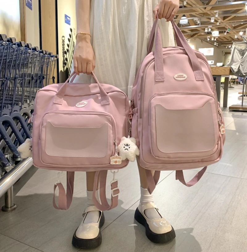 Pink Laptop Backpack For Girls Waterproof Female Travel Book Bag Ladies Cute College Backpack Fashion Women Leisure School Bag